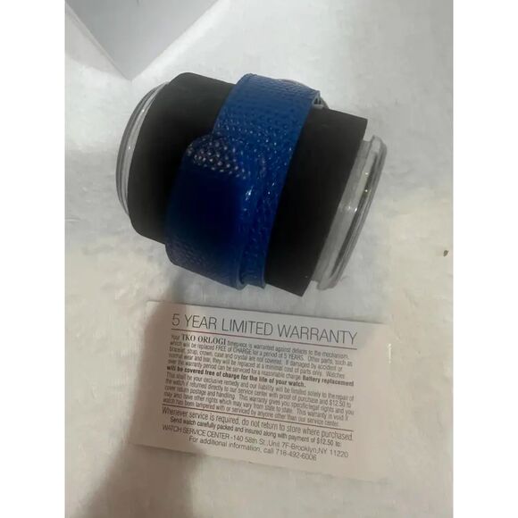 TKO ORLOGI TK616 White Dial Blue Leather Strap Sliver Tone Women's Watch - Picture 3 of 3